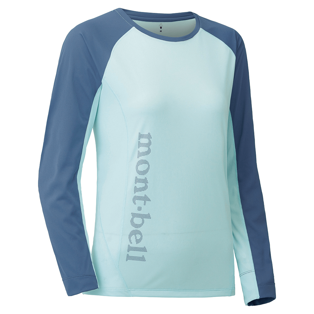 Mont-bell 長袖圓領排汗衣 女 靛藍/水藍綠 Cool Light Long Sleeve T W 1114451